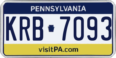 PA license plate KRB7093