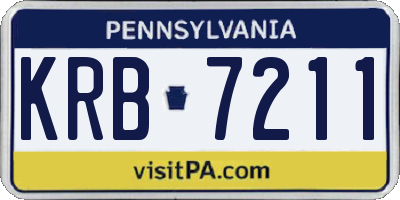 PA license plate KRB7211