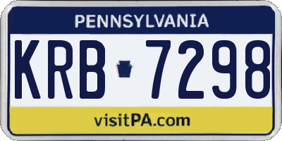 PA license plate KRB7298