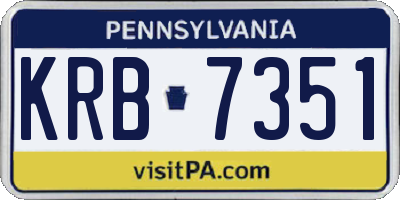 PA license plate KRB7351