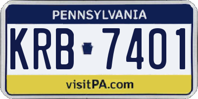 PA license plate KRB7401
