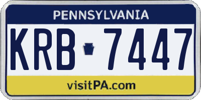 PA license plate KRB7447