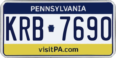 PA license plate KRB7690