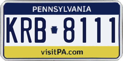 PA license plate KRB8111