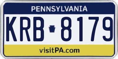 PA license plate KRB8179