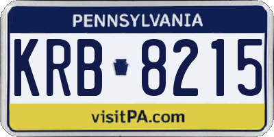 PA license plate KRB8215