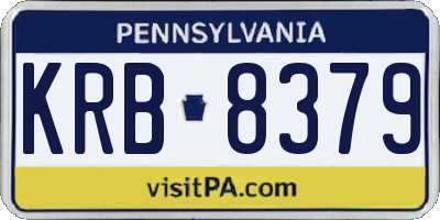 PA license plate KRB8379