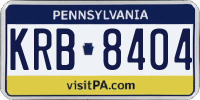 PA license plate KRB8404