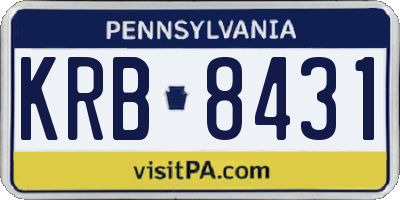 PA license plate KRB8431