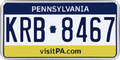 PA license plate KRB8467