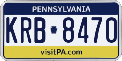 PA license plate KRB8470