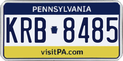 PA license plate KRB8485