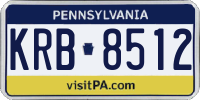 PA license plate KRB8512