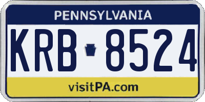 PA license plate KRB8524