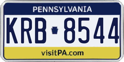 PA license plate KRB8544