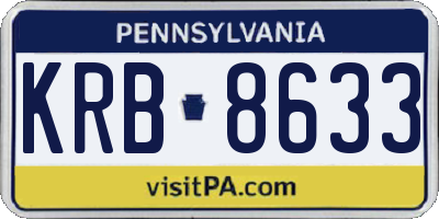 PA license plate KRB8633