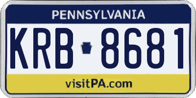PA license plate KRB8681