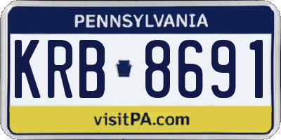 PA license plate KRB8691