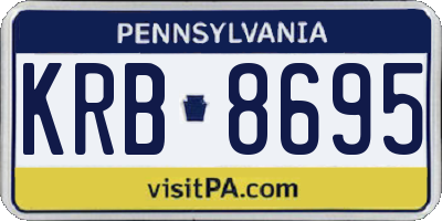 PA license plate KRB8695