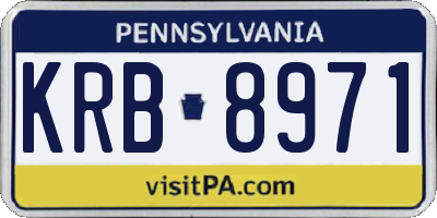 PA license plate KRB8971