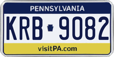 PA license plate KRB9082