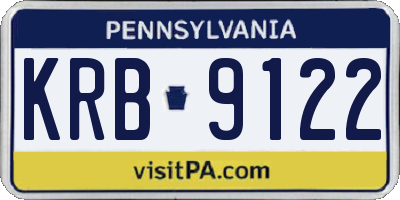 PA license plate KRB9122