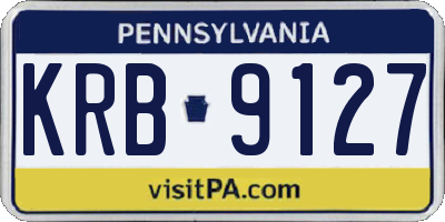PA license plate KRB9127
