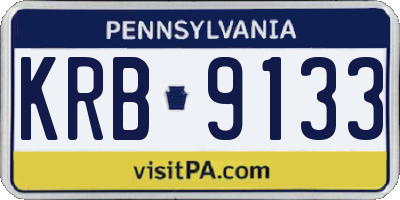 PA license plate KRB9133