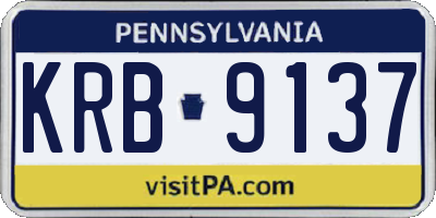 PA license plate KRB9137
