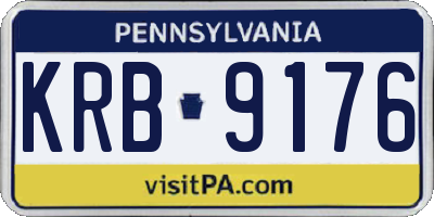 PA license plate KRB9176