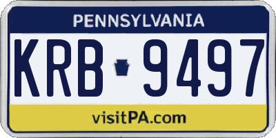 PA license plate KRB9497