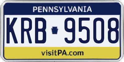 PA license plate KRB9508