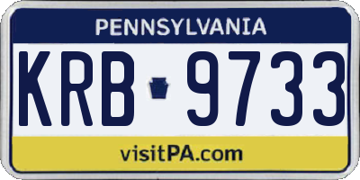 PA license plate KRB9733