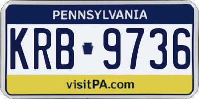 PA license plate KRB9736