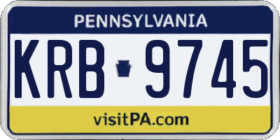 PA license plate KRB9745