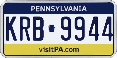PA license plate KRB9944