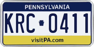 PA license plate KRC0411