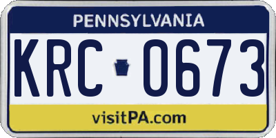 PA license plate KRC0673