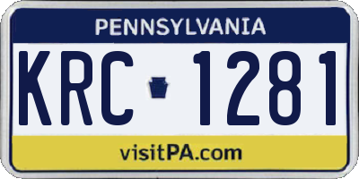 PA license plate KRC1281