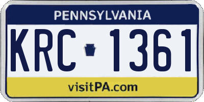 PA license plate KRC1361