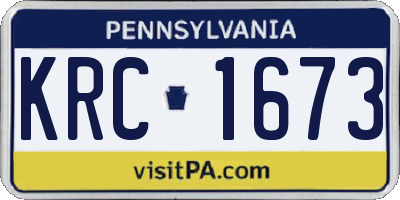 PA license plate KRC1673