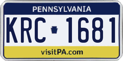 PA license plate KRC1681
