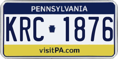 PA license plate KRC1876