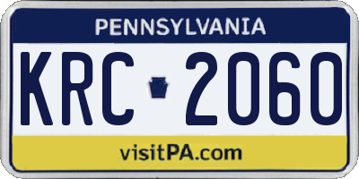 PA license plate KRC2060