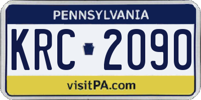 PA license plate KRC2090