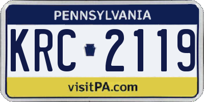 PA license plate KRC2119