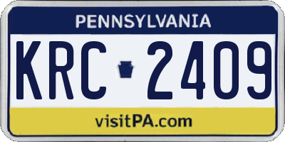 PA license plate KRC2409