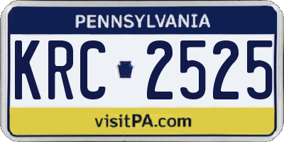 PA license plate KRC2525