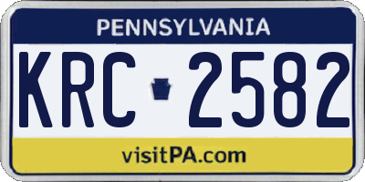 PA license plate KRC2582
