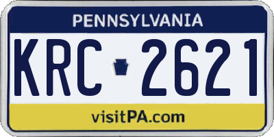 PA license plate KRC2621